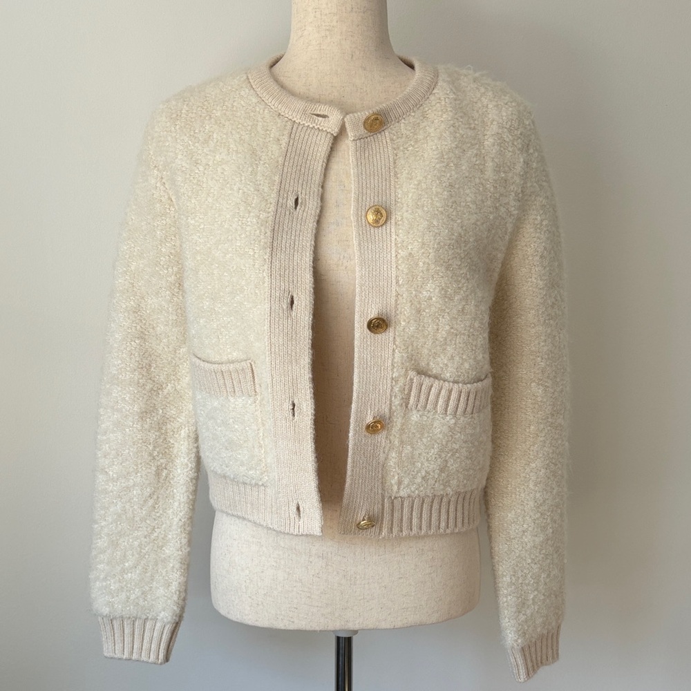 NWT Zara Bouclé Knit Cardigan